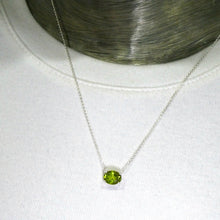 Load image into Gallery viewer, Peridot Necklace | Faceted Oval | 925 Sterling Silver | Dainty Setting | Genuine Gemstones from Crystal Heart Melbourne Est 1986