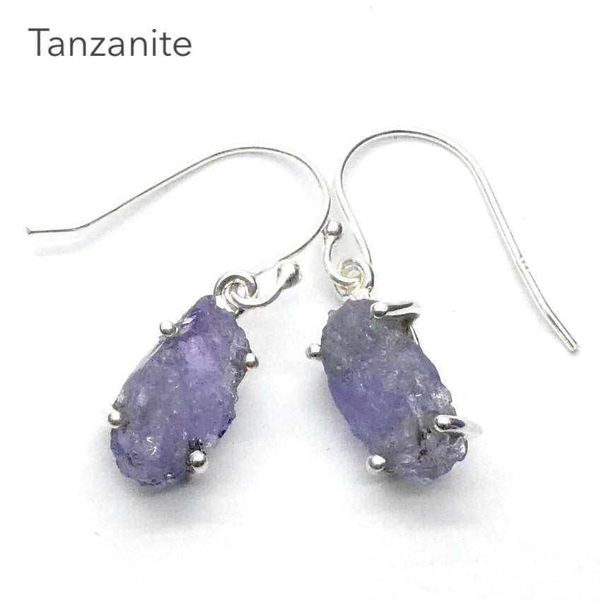 Tanzanite Earrings |Raw Crystal Nuggets | Blue Violet | 925 Sterling Silver | Achieve peak potential with Joy & Support | Crystal Heart Melbourne est 1986