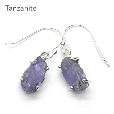 Tanzanite Earrings |Raw Crystal Nuggets | Blue Violet | 925 Sterling Silver | Achieve peak potential with Joy & Support | Crystal Heart Melbourne est 1986