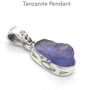 Tanzanite Pendant | Raw uncut Nugget | 925 Sterling Silver | Violet blue | Achieve your spiritual potential  | Genuine Gems at Crystal Heart Melbourne est 1986
