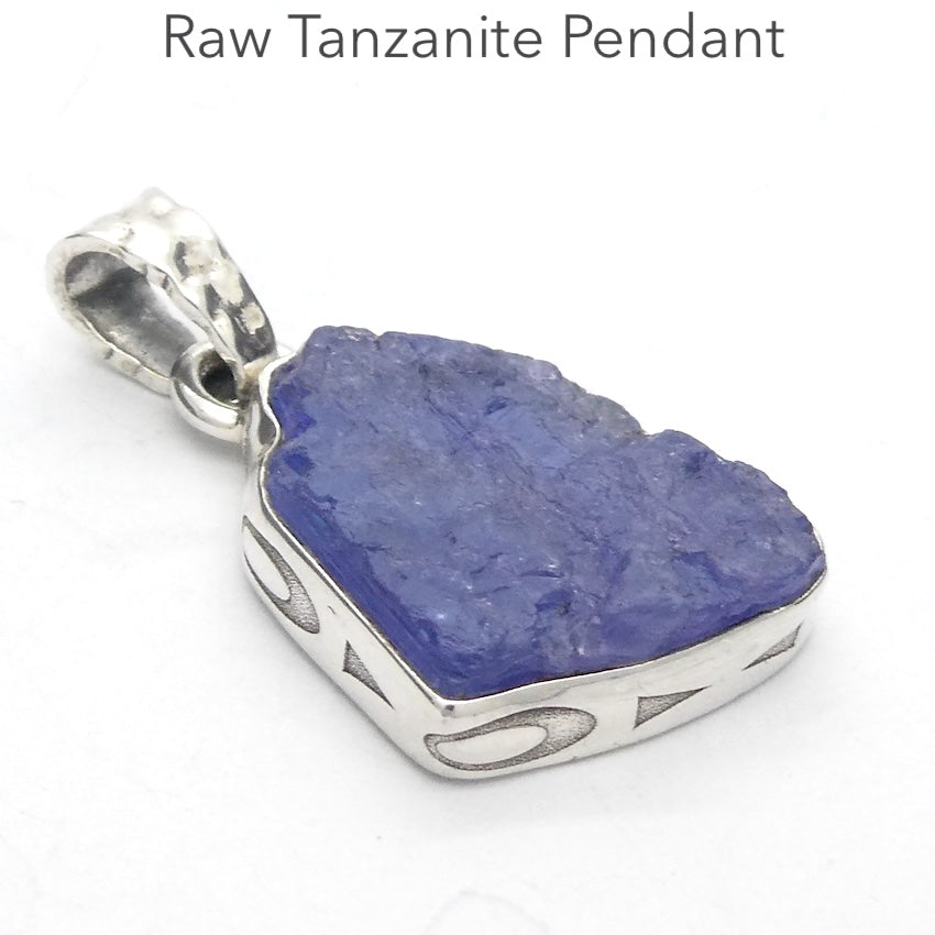 Tanzanite Pendant | Raw uncut Nugget | 925 Sterling Silver | Violet blue | Achieve your spiritual potential  | Genuine Gems at Crystal Heart Melbourne est 1986