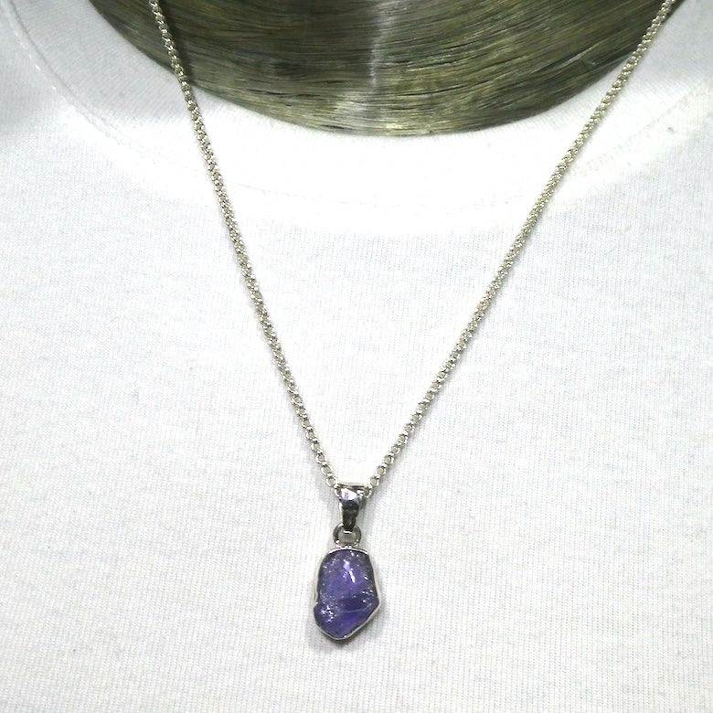 Tanzanite Pendant | Raw uncut Nugget | 925 Sterling Silver | Violet blue | Achieve your spiritual potential  | Genuine Gems at Crystal Heart Melbourne est 1986