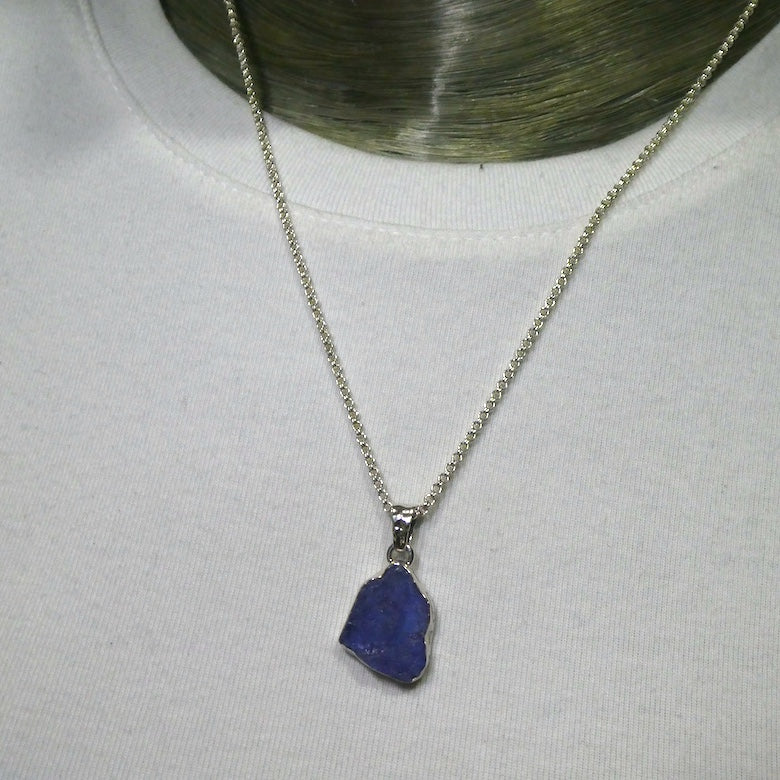 Tanzanite Pendant | Raw uncut Nugget | 925 Sterling Silver | Violet blue | Achieve your spiritual potential  | Genuine Gems at Crystal Heart Melbourne est 1986