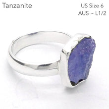 Load image into Gallery viewer, Tanzanite Ring | Raw Nugget | 925 Sterling Silver |  Blue-Purple | Spiritual Evolution | US Size 6 | AUS Size L1/2 | Crystal Heart Melbourne est 1986