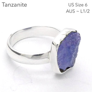 Tanzanite Ring | Raw Nugget | 925 Sterling Silver |  Blue-Purple | Spiritual Evolution | US Size 6 | AUS Size L1/2 | Crystal Heart Melbourne est 1986