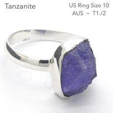 Load image into Gallery viewer, Tanzanite Ring | Raw Nugget | 925 Sterling Silver |  Blue-Purple | Spiritual Evolution | US Size 10 | AUS Size T1/2 | Crystal Heart Melbourne est 1986