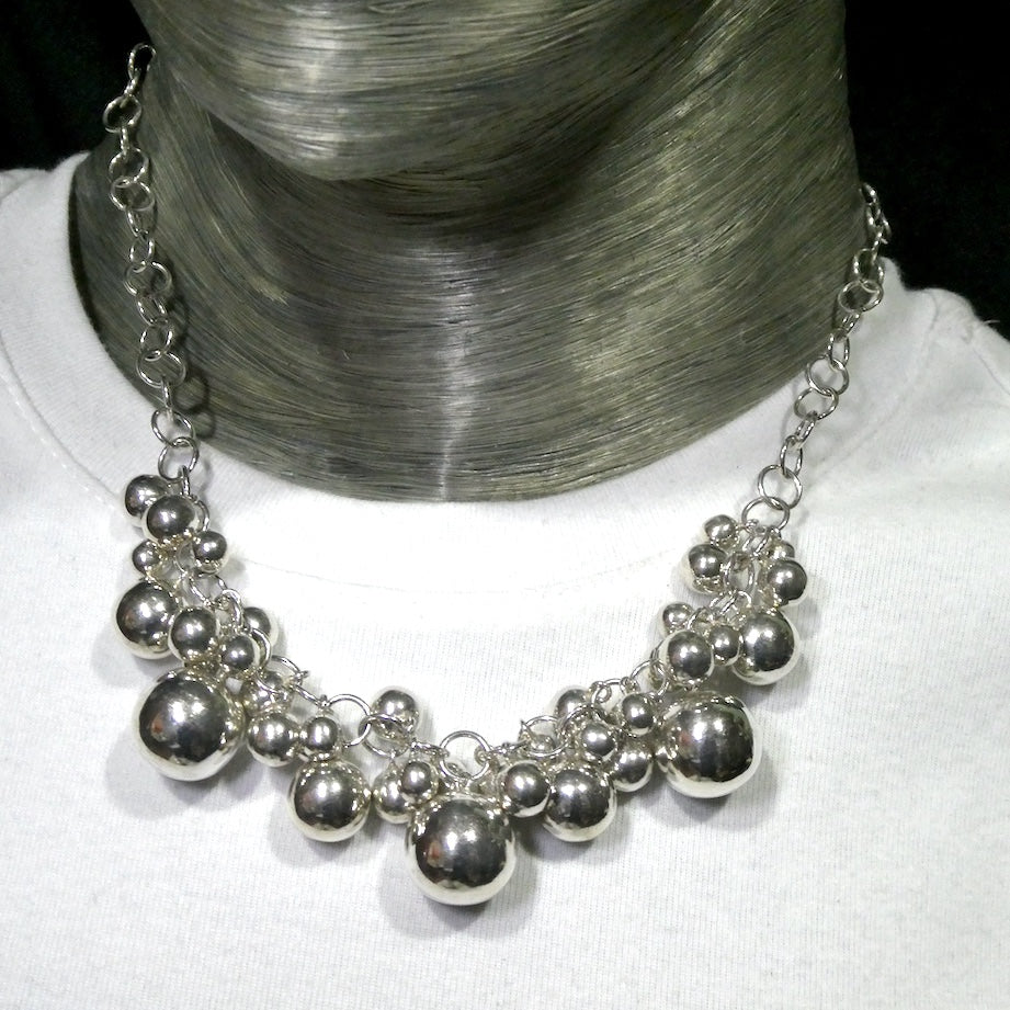 Silver Necklace | Hollow Bubbles | 925 Sterling Silver | Designer | Crystal Heart Melbourne Est 1986