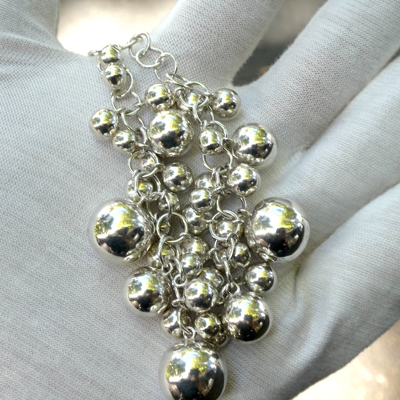 Silver Necklace | Hollow Bubbles | 925 Sterling Silver | Designer | Crystal Heart Melbourne Est 1986