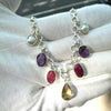 Silver Necklace | Seven gemstones | Amethyst | Pearl | Ruby | Citrine | 925 Sterling Silver | Designer | Crystal Heart Melbourne Est 1986