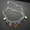 Silver Necklace | Seven gemstones | Amethyst | Pearl | Ruby | Citrine | 925 Sterling Silver | Designer | Crystal Heart Melbourne Est 1986