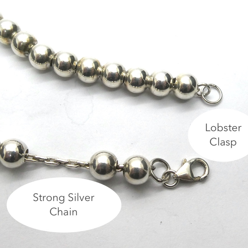 Silver Necklace | graded hollow spheres | 925 Sterling Silver | Designer | Crystal Heart Melbourne Est 1986