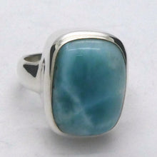 Load image into Gallery viewer, Larimar Ring | 925 Sterling Silver | Cabochon | US Size 7| AUS  N1/2 | Dominican Republic Caribbean | Sky blue Pectolite variety | Crystal Heart Australia est 1986