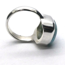 Load image into Gallery viewer, Larimar Ring | 925 Sterling Silver | Cabochon | US Size 7| AUS  N1/2 | Dominican Republic Caribbean | Sky blue Pectolite variety | Crystal Heart Australia est 1986