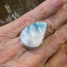 Load image into Gallery viewer, Larimar Ring | 925 Sterling Silver | Freeform | US Size 7 | AUS  N1/2  | Dominican Republic Caribbean | Oceanic Sky Pectolite | Crystal Heart Melbourne est 1986