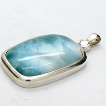 Load image into Gallery viewer, Larimar Pendant | 925 Sterling Silver | Oblong Cab | Bezel Set | Dominican Republic Caribbean | Oceanic Sky blue Pectolite | Crystal Heart Melbourne est 1986