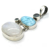 Larimar Pendant with Moonstone and Topaz | 925 Sterling Silver | Crystal Heart Melbourne est 1986