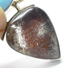 Load image into Gallery viewer, Larimar Pendant over Lodolite Teardrop, 925 Sterling Silver