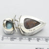 Larimar Pendant over Lodolite Teardrop, 925 Sterling Silver