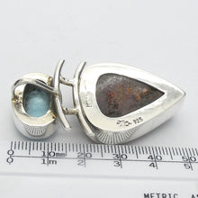 Load image into Gallery viewer, Larimar Pendant over Lodolite Teardrop, 925 Sterling Silver