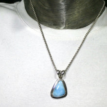 Load image into Gallery viewer, Larimar Pendant | 925 Sterling Silver | Freeform Triangle | Bezel Set | Dominican Republic Caribbean | Ocean Sky blue Pectolite | Crystal Heart Melbourne est 1986