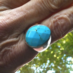 Tuquoise Ring | 925 Sterling Silver | Italian Designer | Arizona Robin's Egg Blue | US Size 9 | AUS Size R1/2 | Crystal Heart Melbourne Australia est 1986