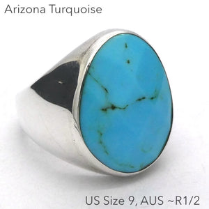 Tuquoise Ring | 925 Sterling Silver | Italian Designer | Arizona Robin's Egg Blue | US Size 9 | AUS Size R1/2 | Crystal Heart Melbourne Australia est 1986