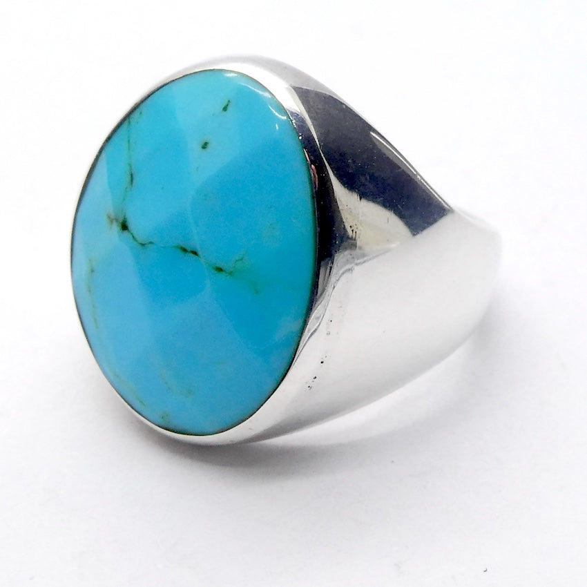 Turquoise Ring | 925 Sterling Silver | Italian Designer | Arizona Robin's Egg Blue | US Size 9 | AUS Size R1/2 | Crystal Heart Melbourne Australia est 1986
