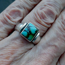 Load image into Gallery viewer, Turquoise Ring | Oblong Cab | 925 Sterling Silver | Nice Blue, Black Veins | US Size 7.5 | AUS Size O1/2 | Crystal Heart Australia est 1986