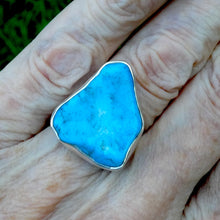 Load image into Gallery viewer, Arizona Turquoise Ring | Polished Freeform Nugget | Robins Egg Blue | 925 Sterling Silver | US Size 8 | AUS Size P1/2 | Crystal Heart Australia est 1986
