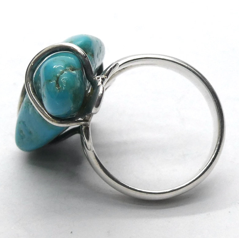 Arizona Turquoise Ring | Polished Freeform Nugget | Robins Egg Blue | 925 Sterling Silver | US Size 7 | AUS Size N1/2 | Crystal Heart Australia est 1986