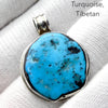 Tibetan Turquoise Pendant | Freeform Nugget | Sky Blue | 925 Silver | Handcrafted | Unalome Symbol | Sagittarius Taurus Pisces | Crystal Heart Melbourne est 1986