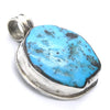 Tibetan Turquoise Pendant | Freeform Nugget | Sky Blue | 925 Silver | Handcrafted | Unalome Symbol | Sagittarius Taurus Pisces | Crystal Heart Melbourne est 1986