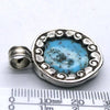 Tibetan Turquoise Pendant | Freeform Nugget | Sky Blue | 925 Silver | Handcrafted | Unalome Symbol | Sagittarius Taurus Pisces | Crystal Heart Melbourne est 1986