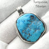 Tibetan Turquoise Pendant | Freeform Nugget | Sky Blue | 925 Silver | Handcrafted | Unalome Symbol | Sagittarius Taurus Pisces | Crystal Heart Melbourne est 1986