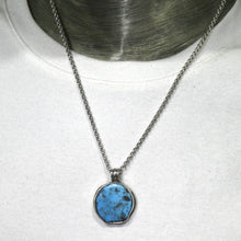 Load image into Gallery viewer, Tibetan Turquoise Pendant | Freeform Nugget | Sky Blue | 925 Silver | Handcrafted | Unalome Symbol | Sagittarius Taurus Pisces | Crystal Heart Melbourne est 1986