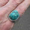 Turquoise Ring | 925 Sterling Silver | Italian Designer | Arizona Robin's Egg Blue | US Size 9.5 | AUS Size S1/2 | Crystal Heart Melbourne Australia est 1986