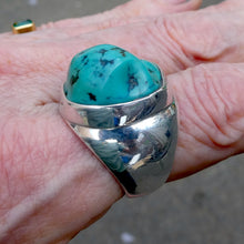 Load image into Gallery viewer, Turquoise Ring | 925 Sterling Silver | Italian Designer | Arizona Robin's Egg Blue | US Size 9.5 | AUS Size S1/2 | Crystal Heart Melbourne Australia est 1986