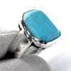 Turquoise Ring | Oblong Checkerboard | 925 Sterling Silver | Italian Designer | Arizona Robin's Egg Blue | US Size 7.75 | AUS Size P | Crystal Heart Australia est 1986