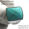 925 Sterling Silver Ring | Arizona Turquoise | Celtic Knotwork | Oblong Checkerboard | US Size 7.5 | Aus O1/2 | Crystal Heart Melbourne Australia since 1986