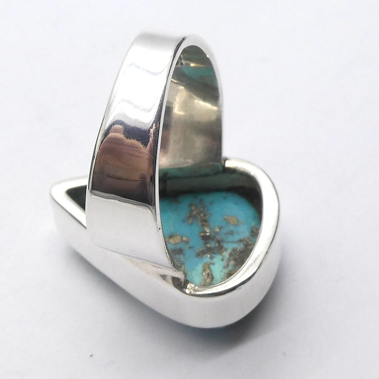 Persian Turquoise Ring | 925 Silver | Teardrop | Golden crystals Pyrites | Sagittarius Scorpio Pisces | US Size ( | AUS R1/2 | Crystal Heart Melbourne est 1986