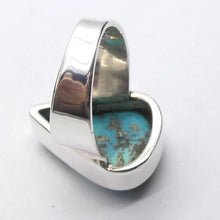 Load image into Gallery viewer, Persian Turquoise Ring | 925 Silver | Teardrop | Golden crystals Pyrites | Sagittarius Scorpio Pisces | US Size ( | AUS R1/2 | Crystal Heart Melbourne est 1986