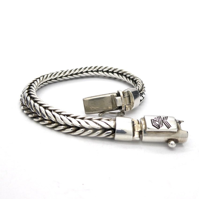 Bracelet 925 Sterling Silver  | Heavy Woven Snake Chain | Robust clasp | DK Trade Mark | Crystal Heart Melbourne Australia since 1986