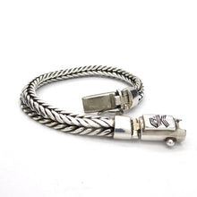 Load image into Gallery viewer, Bracelet 925 Sterling Silver  | Heavy Woven Snake Chain | Robust clasp | DK Trade Mark | Crystal Heart Melbourne Australia since 1986