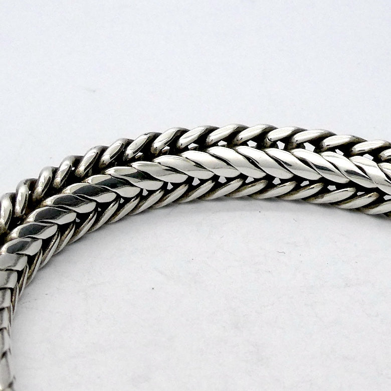 Bracelet 925 Sterling Silver  | Heavy Woven Snake Chain | Robust clasp | DK Trade Mark | Crystal Heart Melbourne Australia since 1986