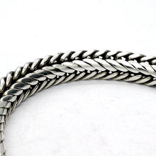 Load image into Gallery viewer, Bracelet 925 Sterling Silver Snake Chain | Oval Cross Section | Strong Push Pull Clasp | DK Trade Mark | Masculine style with a touch of class | Crystal Heart Melbourne Australia since 1986