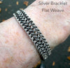 Bracelet 925 Sterling Silver | Flat plaited weave | Strong stylish Push Pull Clasp | Space for Engraving | Crystal Heart Melbourne Australia since 1986