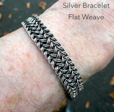 Bracelet 925 Sterling Silver | Flat plaited weave | Strong stylish Push Pull Clasp | Space for Engraving | Crystal Heart Melbourne Australia since 1986