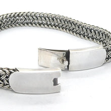 Load image into Gallery viewer, Bracelet 925 Sterling Silver | Flat plaited weave | Strong stylish Push Pull Clasp | Space for Engraving | Crystal Heart Melbourne Australia since 1986