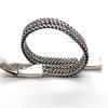 Bracelet 925 Sterling Silver | Flat plaited weave | Strong stylish Push Pull Clasp | Space for Engraving | Crystal Heart Melbourne Australia since 1986