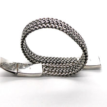 Load image into Gallery viewer, Bracelet 925 Sterling Silver | Flat plaited weave | Strong stylish Push Pull Clasp | Space for Engraving | Crystal Heart Melbourne Australia since 1986